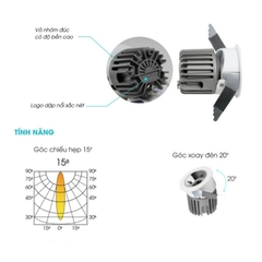 Đèn LED Spotlight Rạng Đông AT41 86/12W – Chip LED COB Cao Cấp, Ánh Sáng Chuẩn, Tuổi Thọ 30.000 Giờ, Thiết Kế Hiện Đại