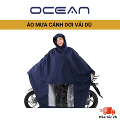 Áo mưa cánh dơi vải dù OCEAN 1 đầu kèm túi đựng, áo mưa tiện dụng nhiều màu sắc vải dù tổ ong cao cấp.