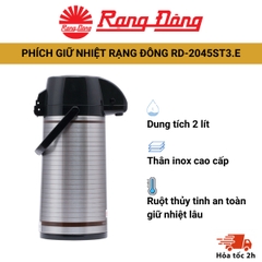 Phích đựng nước 2 lít RD-2045ST3.E thiết kế hiện đại, chất liệu cao cấp, bền bỉ giữ nhiệt lâu, tiết kiệm năng lượng