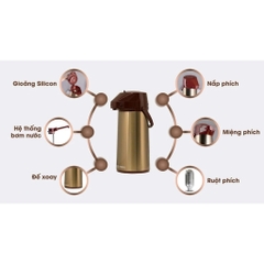 Phích nước cao cấp 3 lít RẠNG ĐÔNG 3045ST1.E – Dung tích lớn, thiết kế xoay 360°, thân inox sang trọng