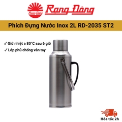 Phích Đựng Nước Inox Rạng Đông 2 lít 2035ST2, giữ nhiệt tốt an toàn, chịu được sốc nhiệt và trang bị phủ lớp chống vân t