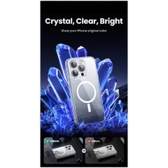 Ốp điện thoại trong suốt nhựa cứng P88 chống ố KOLEAD sạc từ tính dành cho iphone 13 14 15 16 17 Pro Plus Promax