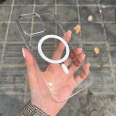 Ốp điện thoại trong suốt nhựa cứng P88 chống ố KOLEAD sạc từ tính dành cho iphone 13 14 15 16 17 Pro Plus Promax