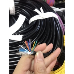 [1m] Dây điện tín hiệu 10cx26AWG ( 0.15mm2) có bọc kim chống nhiễu lõi đồng mạ nhiều màu phân biệt - Vỏ ngoài màu đen