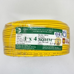 Dây điện đơn 1 sợi đồng cứng 1x4mm2 - 10 mét - Màu ngẫu nhiên