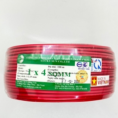 Dây điện đơn 1 sợi đồng cứng 1x4mm2 - 10 mét - Màu ngẫu nhiên