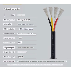 Dây điện nguồn tín hiệu 2464 24awgx4c ( 0.22mm2) - 10 mét
