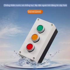 Hộp nút nhấn - công tắc phi 22mm | 1-2-3-4-5 lỗ - Màu vàng