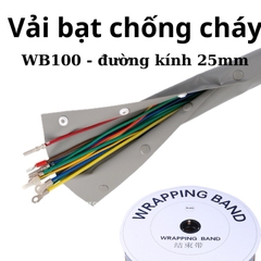Vải bạt chống cháy bọc dây điện WB-100 (phi 25) có khuy bấm - 1 mét