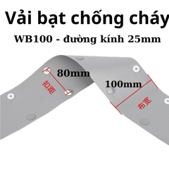 Vải bạt chống cháy bọc dây điện WB-100 (phi 25) có khuy bấm - 1 mét
