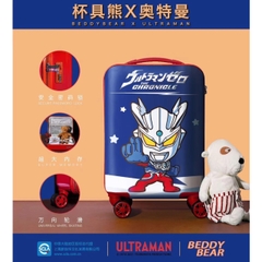 Vali Kéo Nhựa Cho Bé BEDDYBEAR In Hình Dập Nổi 3D Ultral Man Size Xách Tay 17 inch LV-ULTRAL