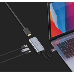 Cổng Chuyển HyperDrive For Macbook/ PC/ Iphone 15 HDMI 4K60HZ 4-in-1 USB-C Hub HD41