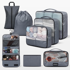 Bộ phụ kiện 8 túi STARGO Arreda - Túi tiện ích sắp xếp hành lý, đựng giày, mỹ phẩm, siêu nhẹ, trượt nước