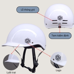 Mũ bảo hiểm 1/2 đầu Napoli N02 kiểu Nhật, Free Size cho vòng đầu 55-58cm - Hàng Chính Hãng