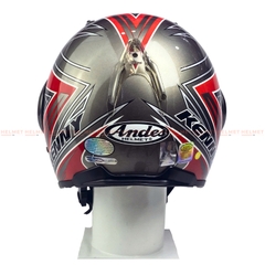 Mũ bảo hiểm 3/4 đầu có kính ANDES 306E tem thể thao - MBH mô tô phượt 1 kính dày êm, chắc chắn, an toàn