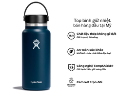 Bình giữ nhiệt Hydro Flask 32 oz Wide Flex Cap có nắp vặn