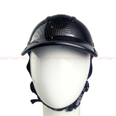 Mũ bảo hiểm lưỡi trai 1/2 đầu không khoét sơn nhúng carbon - MBH kết nửa đầu unisex nam nữ gọn nhẹ, che nắng mưa gió bụi