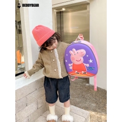 Balo Mẫu Giáo Chống Thất Lạc Cho Bé BEDDYBEAR Heo Peppa Pig Tím ZS-HEOTIM