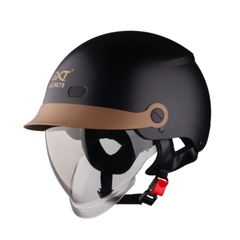 Mũ bảo hiểm1/2 đầu kính âm GXT GX03 vòng đầu lớn - MBH nửa đầu giấu kính cứng cáp, unisex, lòng nón sâu