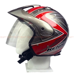 Mũ bảo hiểm 3/4 đầu có kính ANDES 306E tem thể thao - MBH mô tô phượt 1 kính dày êm, chắc chắn, an toàn