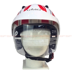 Mũ bảo hiểm 3/4 đầu có kính ASIA MT121 tem thể thao - MBH mô tô phượt 1 kính dày êm, chắc chắn, an toàn