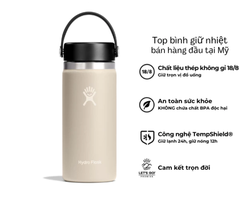 Bình giữ nhiệt Hydro Flask 16 oz Wide Flex Cap có nắp xoay