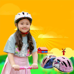 Mũ Bảo Hiểm Xe Đạp Dành Cho Bé Gái 1-12 Tuổi PROTEC SMILE, Họa Tiết Xinh Xắn Đáng Yêu, Có Đèn Hậu An Toàn