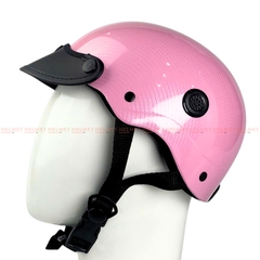 Mũ bảo hiểm 1/2 đầu mỏ da MINHO sơn nhúng carbon - MBH nửa đầu nam nữ gọn nhẹ, thoáng khí, hiện đại