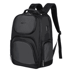 Balo doanh nhân laptop 15.6 inch SAKOS Impona mở rộng 90 độ có cổng sạc USB, tag tên, đai gài cần kéo vali