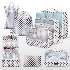 Bộ phụ kiện 8 túi STARGO Arreda - Túi tiện ích sắp xếp hành lý, đựng giày, mỹ phẩm, siêu nhẹ, trượt nước