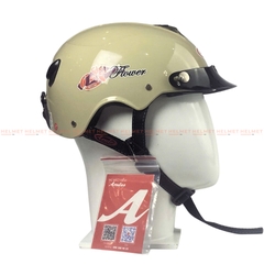 Mũ bảo hiểm 1/2 đầu không kính ANDES 3S108 có hoa dành cho nữ - MBH nửa đầu nhỏ gọn cứng cáp, chống va đập