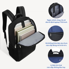Balo laptop 15.6 inch STARGO Gratis thanh lịch, siêu nhẹ, chất liệu trượt nước, thoáng khí, chắc chắn