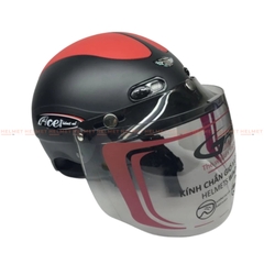 Kính bấm rời gắn mũ bảo hiểm GRS A7 - Kính 3 khuy cho MBH 1/2 3/4 đầu dễ tháo lắp, chắn gió mưa nắng bụi