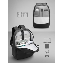 Balo phối da laptop 15.6 inch KINGBAG Robin - Siêu nhẹ, thể tích 20L, đai gài vali, trượt nước, thanh lịch