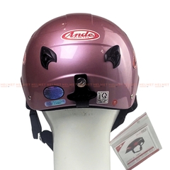 Mũ bảo hiểm 1/2 đầu không kính ANDES 3S108 có hoa dành cho nữ - MBH nửa đầu nhỏ gọn cứng cáp, chống va đập