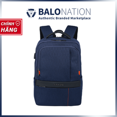 Balo Laptop 15.6 Inch SAKOS CARBON Vải Trượt Nước Phối Da Cao Cấp - BH Dài Hạn