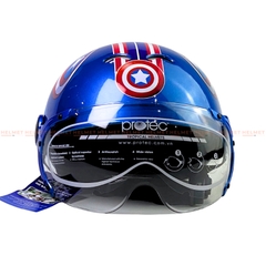 Mũ bảo hiểm trẻ em 1/2 đầu có kính PROTEC Kitty - MBH nửa đầu chuẩn an toàn, chắn gió bụi