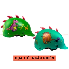 Mũ bảo hiểm trẻ em 1/2 đầu ĐỨC HUY 008 Khủng Long chuẩn an toàn - MBH nửa đầu đáng yêu cứng cáp, thời trang