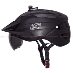 Mũ bảo hiểm xe đạp 1/2 đầu EGO EB-46 siêu nhẹ có kính nam châm, chốt gắn camera hành trình, điều chỉnh size