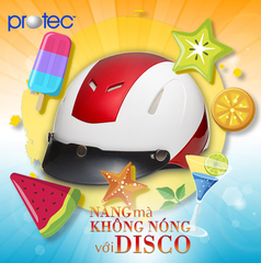 Nón Bảo Hiểm 1/2 Đầu Không Kính PROTEC DISCO Cao Cấp, An Toàn, Phối 2 Màu Thời Trang