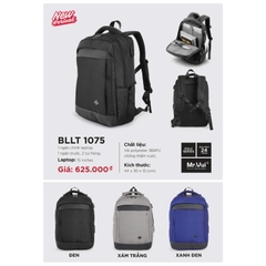 Balo laptop 15 inch MR VUI 1075 - Vải chống thấm, nhiều ngăn, có cổng USB, đai cài trợ lực, đai gài vali