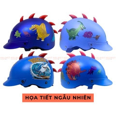 Mũ bảo hiểm trẻ em 1/2 đầu ĐỨC HUY 008 Khủng Long chuẩn an toàn - MBH nửa đầu đáng yêu cứng cáp, thời trang