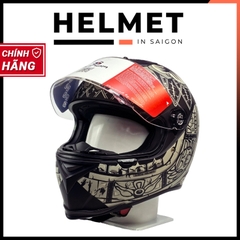Mũ bảo hiểm fullface 1 kính SUNDA 822 - MBH phượt, biker, thoáng khí, êm dày, thiết kế tinh tế, cá tính