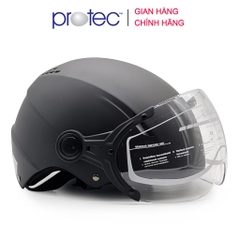 Mũ bảo hiểm 1/2 đầu Có Kính PROTEC VIC, size lớn, độ che phủ sâu hơn