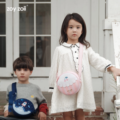 Túi đeo chéo cho bé Zoy Zoii da cao cấp hình tròn cho bé Kid's Messenger Bag B29
