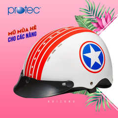 Mũ Bảo Hiểm Nửa Đầu Không Kính PROTEC ARIZONA, Thời Trang, Trẻ Trung, An Toàn
