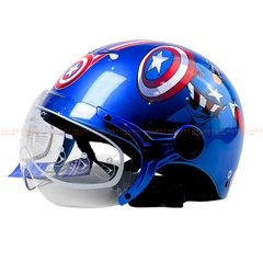 Mũ bảo hiểm trẻ em 1/2 đầu có kính PROTEC Kitty - MBH nửa đầu chuẩn an toàn, chắn gió bụi