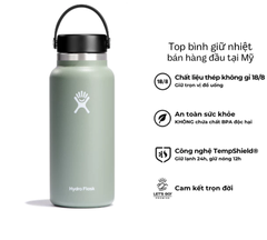 Bình giữ nhiệt Hydro Flask 32 oz Wide Flex Cap có nắp vặn