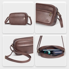 Túi đeo chéo da unisex FADODA FN09 vintage, cao cấp, gọn nhẹ, chống thấm nước, không bong tróc