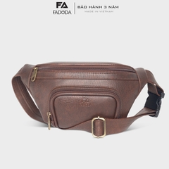 Túi bao tử / đeo chéo da FADODA FDC12 nhiều ngăn, gọn nhẹ, đứng form, chống thấm, không bong tróc, unisex